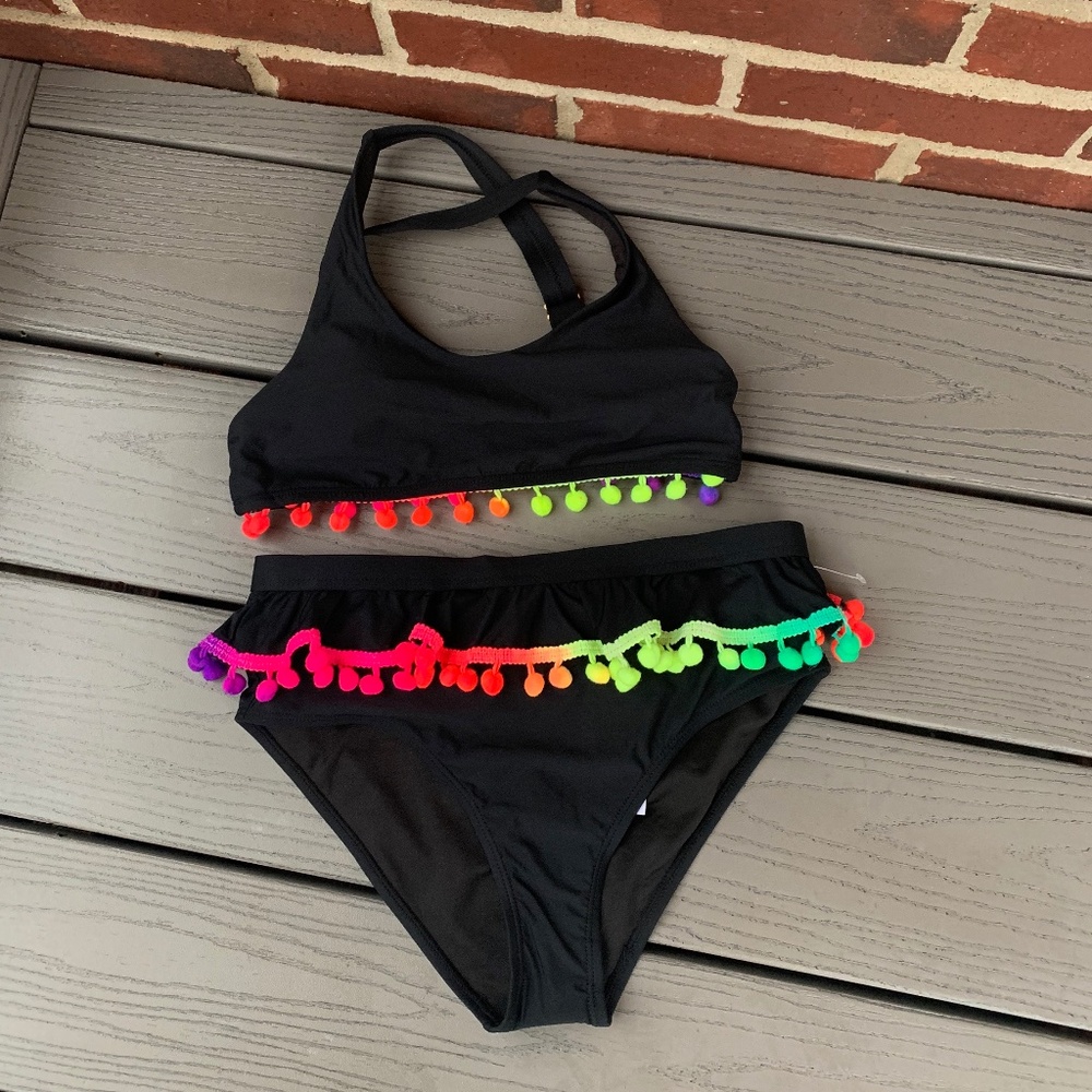 beach lingo Pom Pom Ruffle Bikini